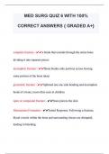 MED SURG QUIZ 6 WITH 100%  CORRECT ANSWERS { GRADED A+} 