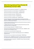 Elite Driving School Final Exam&vert;&vert; 50 Questions&vert;&vert; Correct 100&percnt;