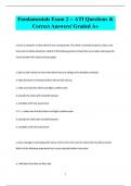 Fundamentals Exam 2 -- ATI Questions &  Correct Answers/ Graded A+