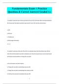 Fundamentals Exam 1 Practice  Questions & Correct Answers/ Graded A+
