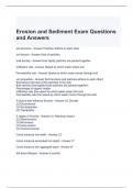 Erosion and Sediment Exam Questions and Answers