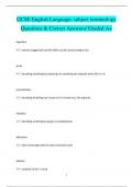 GCSE English Language: subject terminology Questions & Correct Answers/ Graded A+
