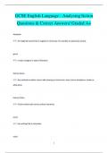 GCSE English Language - Analysing fiction Questions & Correct Answers/ Graded A+