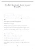 HCA Skills Questions & Correct Answers/  Graded A+