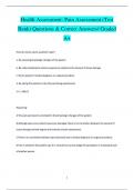 Health Assessment: Pain Assessment (Test  Bank) Questions & Correct Answers/ Graded  A+