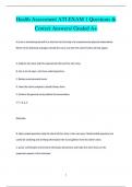 Health Assessment ATI EXAM 1 Questions &  Correct Answers/ Graded A+