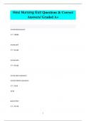 Hesi Nursing Exit Questions & Correct  Answers/ Graded A+