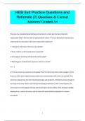 HESI Exit Practice Questions and  Rationale (2) Questions & Correct  Answers/ Graded A+