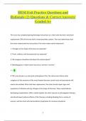 HESI Exit Practice Questions and  Rationale (2) Questions & Correct Answers/  Graded A+