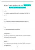 Home Health Aide Exam Review Questions &  Correct Answers&sol; Graded A&plus;
