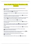 Home Health Aide Exam Questions with Answers