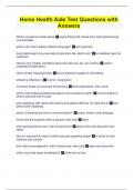 Home Health Aide Test Questions with Answers