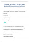 Maternity and Pediatric Nursing Exam 1 Questions & Correct Answers/ Graded A+