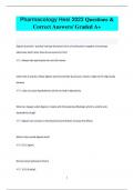 Pharmacology Hesi 2023 Questions &  Correct Answers/ Graded A+