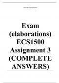 Exam (elaborations) ECS1500 Assignment 3 (COMPLETE ANSWERS) Semester 1 2024 (638823) - DUE 27 May 2024 •	Course •	Company Law (ECS1500) •	Institution •	University Of South Africa (Unisa) •	Book •	Economics for South African Students ECS1500 Assignment 3 (
