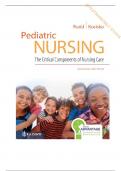 TEST BANK--PEDIATRIC NURSING THE CRITICAL COMPONENTS OF NURSING CARE. 2ND EDITION CHAPTER 1-22 ALL CHAPTERS INCLUDED