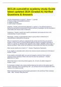 SCCJA cumulative academy study Guide latest updated 2024 (Graded A) Verified Questions & Answers