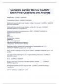 Complete Barkley Review AGACNP  Exam Final Questions and Answers