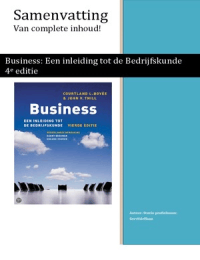 Business Een Inleiding Tot De Bedrijfskunde  4e editie