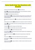 Home Health Aide Study  Questions with Answers