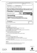 2024 PEARSON EDEXCEL INTERNATIONAL A LEVEL ACCOUNTING PAPER 1 &lpar;WAC11&sol;01 UNIT 1&colon; The Accounting System and Costing&rpar;