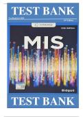 Test Bank for Management Information Systems, 10th Edition by Hossein Bidgoli  ISBN :9780357418697|All Chapters Covered||Complete Guide A+|