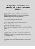 BC Psychologist Jurisprudence Exam Questions And Answers &lpar;Verified And Updated&rpar;