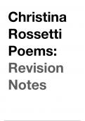Christina Rossetti: Selected Poems for OCR A-level Revision