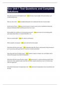 Gov Unit 1 Test Questions and Complete Solutions