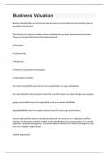 Business Valuation Exam Study Questions And Answers 2024-2025 &lpar;GRADED A&plus;&rpar;