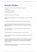 Business Valuation Exam Questions And Answers 2024-2025&lpar;GRADED 100&percnt;&rpar;
