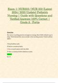 Exam 1&colon; NUR203 &sol; NUR 203 &lpar;Latest 2024 &sol; 2025 Update&rpar; Pediatric Nursing &vert; Guide with Questions and Verified Answers 100&percnt; Correct &vert; Grade A - Fortis