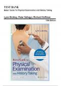 Bates' Guide to Physical Examination and History Taking 13th Edition by Bickley | 1 - 27 Chapters  (Self Assessment ) Test Bank 2024