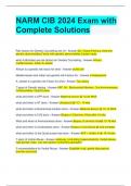 NARM CIB 2024 Exam with Complete Solutions