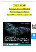 TEST BANK For Katzung's Basic and Clinical Pharmacology, 16th Edition By {Todd W. Vanderah, 2024,} Verified Chapters 1 - 66, Complete Newest Version