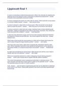 Lippincott final 1&comma; Questions and Answers Fully solved