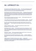 HA - LIPPINCOTT Q's QUESTIONS AND ANSWERS FULLY  SOLVED
