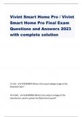 Vivint Smart Home Pro / Vivint Smart Home Pro Final Exam Questions and Answers 2023 with complete solution