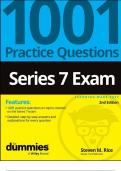 Series 7 Exam: 1001 Practice Questions and Answers For Dummies 2nd Edition 2024 with complete solutions