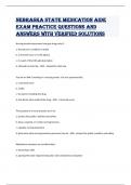 Nebraska State Medication Aide Exam PRACTICE Questions and Answers with verified solutions 