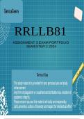 RRLLB81 ASSIGNMENT 3 EXAM PORTFOLIO SEMESTER 2 2024