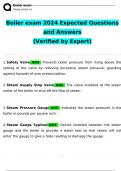 Boiler Operator Exam Verified Questions and Answers