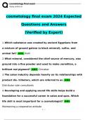 Cosmetology Final Exam Verified Questions and Answers