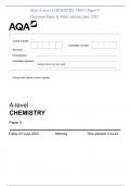 AQA A-level CHEMISTRY 7405/3 Paper 3 Question Paper & Mark scheme June 2023