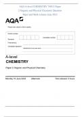 AQA A-level CHEMISTRY 7405/2 Paper 2 Organic and Physical Chemistry Question Paper and Mark scheme June 2023