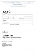 AQA A-level CHEMISTRY 7405/1 Paper 1 Inorganic and Physical Chemistry Question Paper and Mark scheme June 2023