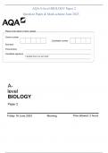 AQA A-level BIOLOGY Paper 2 Question Paper & Mark scheme June 2023