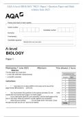 AQA A-level BIOLOGY 7402&sol;1 Paper 1 Question Paper and Mark scheme June 2023