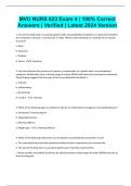 MVU NURS 623 Exam 4 &vert; 100&percnt; Correct Answers &vert; Verified &vert; Latest 2024 Version