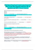 Wall Street Prep Excel Crash Course Exam New  2024 Version Best Studying Material with All  Questions and 100&percnt; Correct Answers